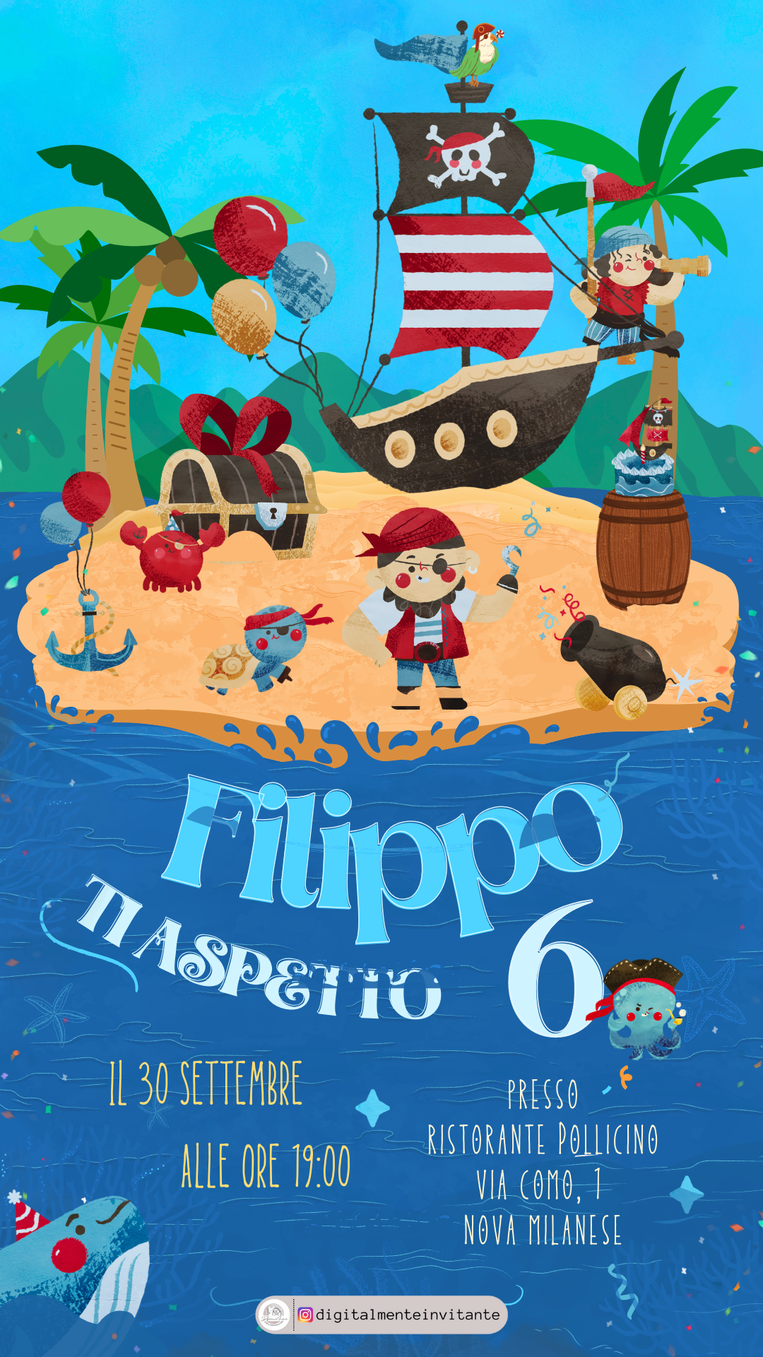 Invito compleanno bambini - pirati