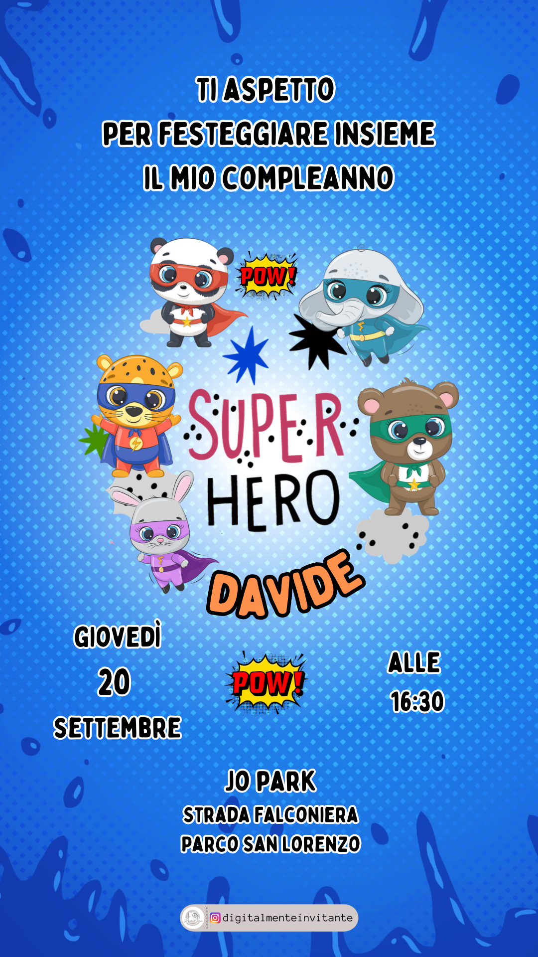 Invito compleanno bambini - supereroe